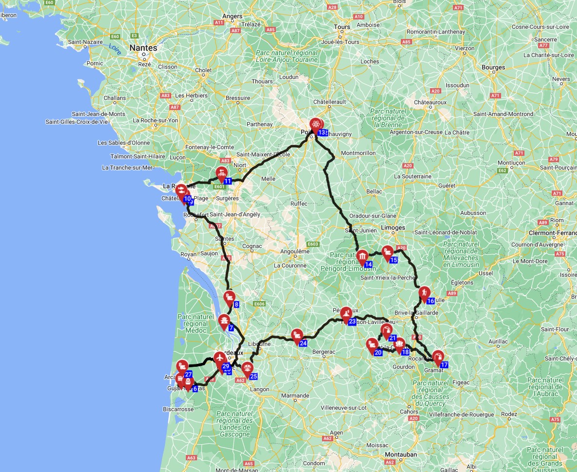 Bordeaux Roundtrip - Wine Roads  Castle Trails